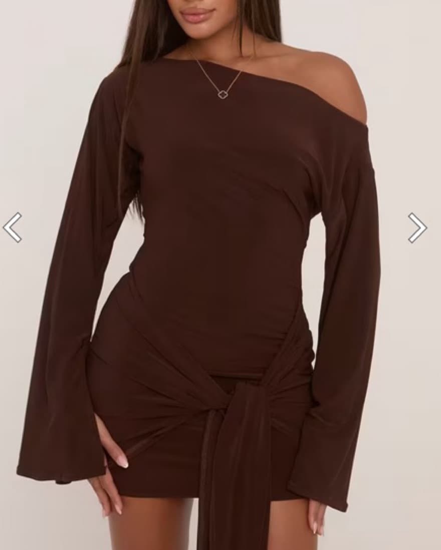 Brown Mini Dress - Image 4