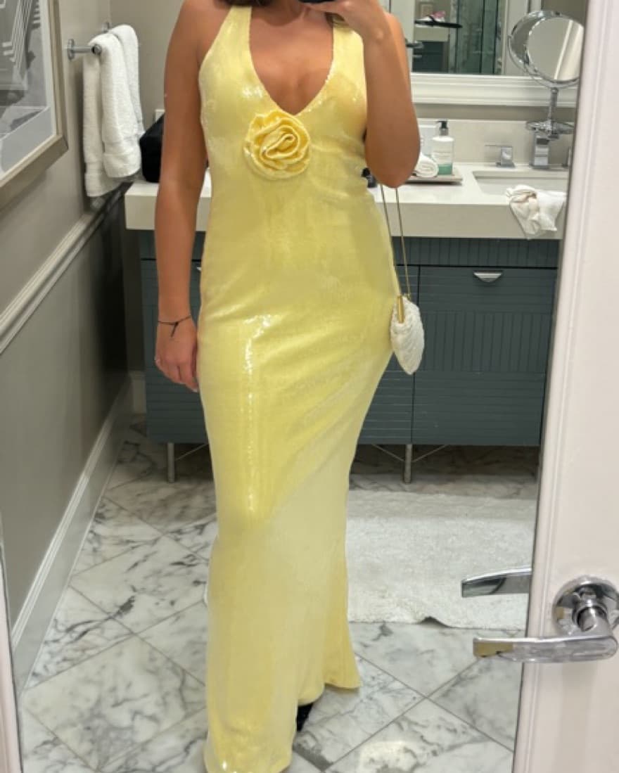Meshki Yellow Sequin Gown - Image 4