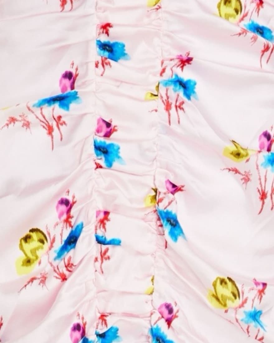 GANNI Ruched floral-print silk Dress - Image 3