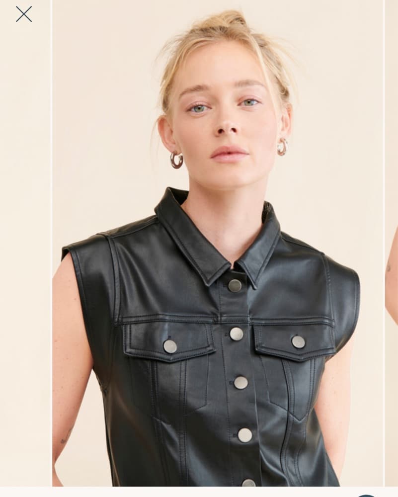 Free People Leather Shirtdress - Image 3
