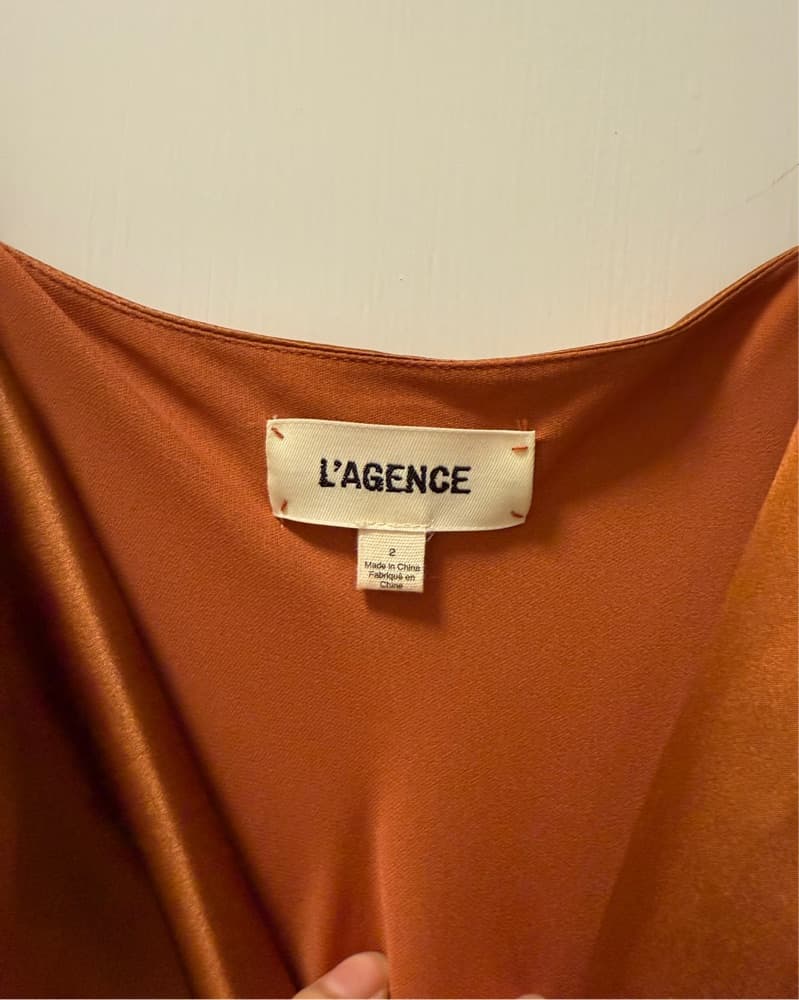 L’Agence Serita Silk Slip Gown In Orange - Image 4