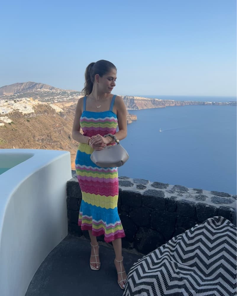 Knit Midi Multi Stripe Dress - Image 3