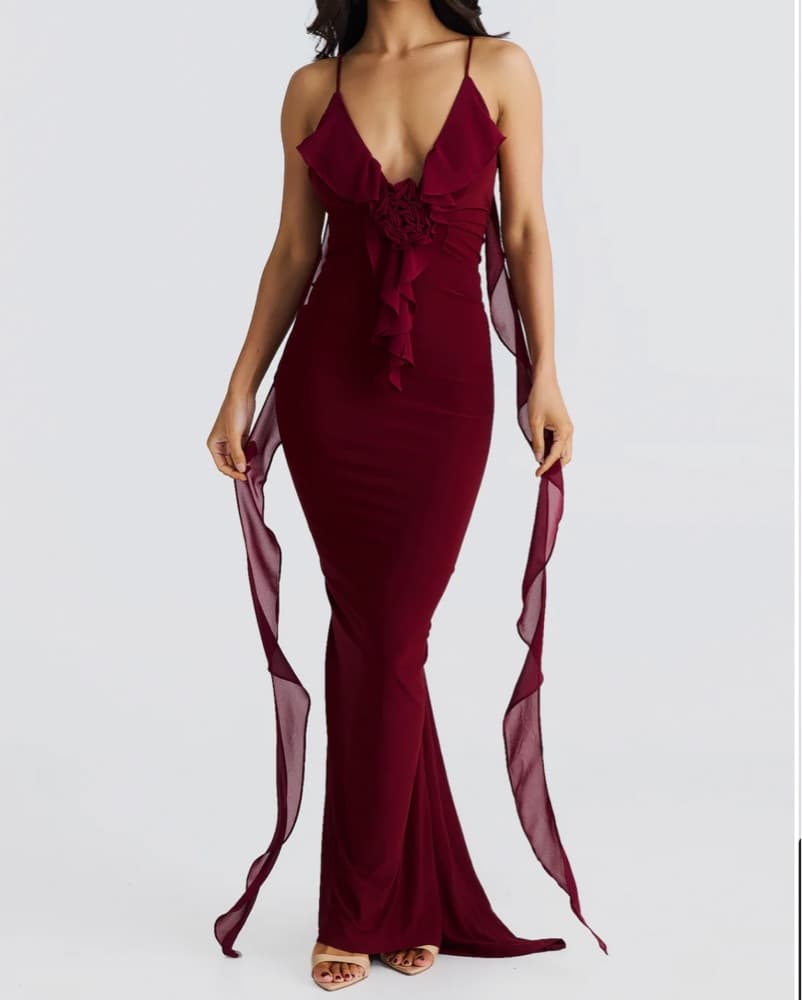 Burgundy Daniela Dress Melani the label - Image 1