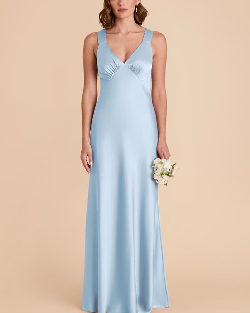Veronica Matte Satin Dress - Sky Blue XL - Image 1