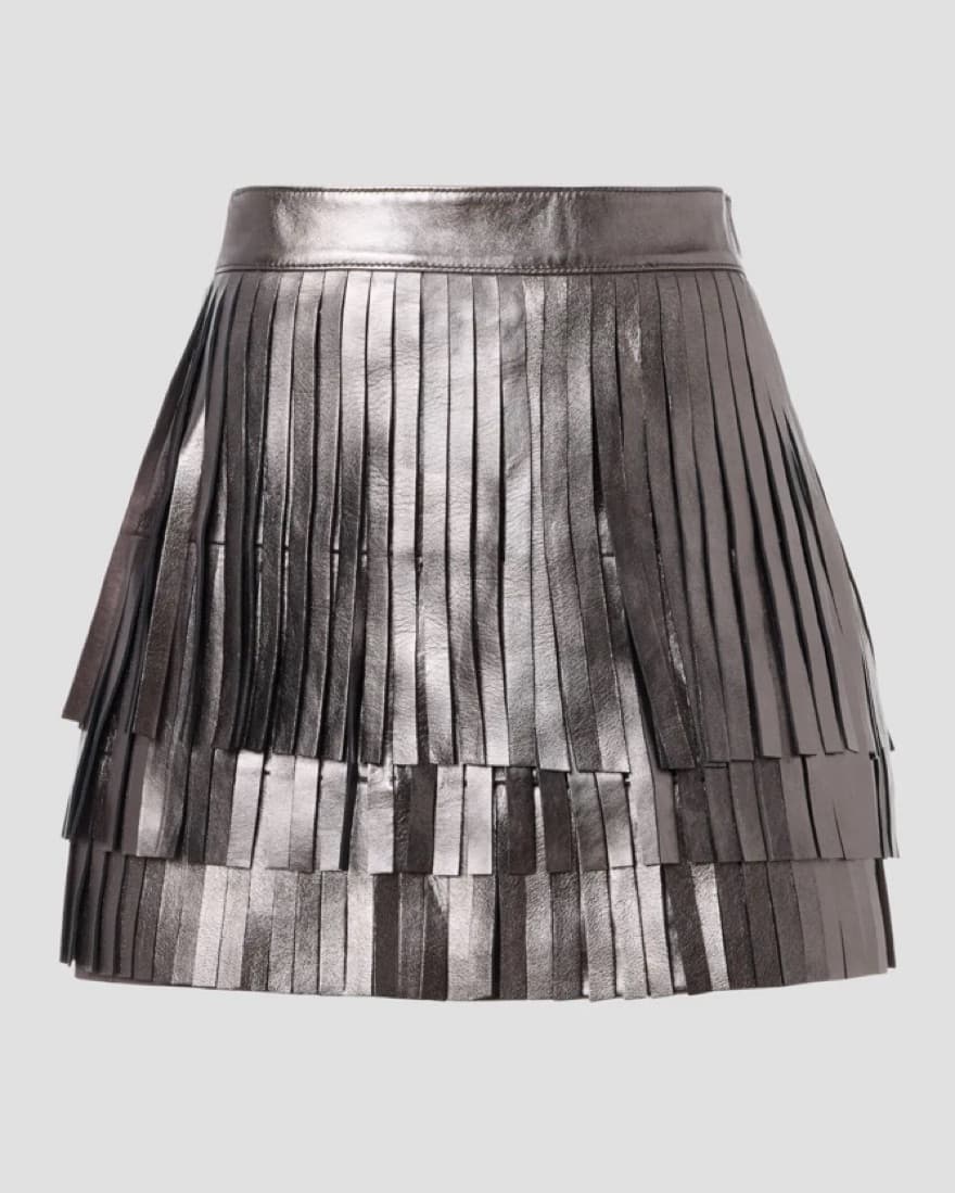 AllSaints Metallic Fringe Skirt - Image 1