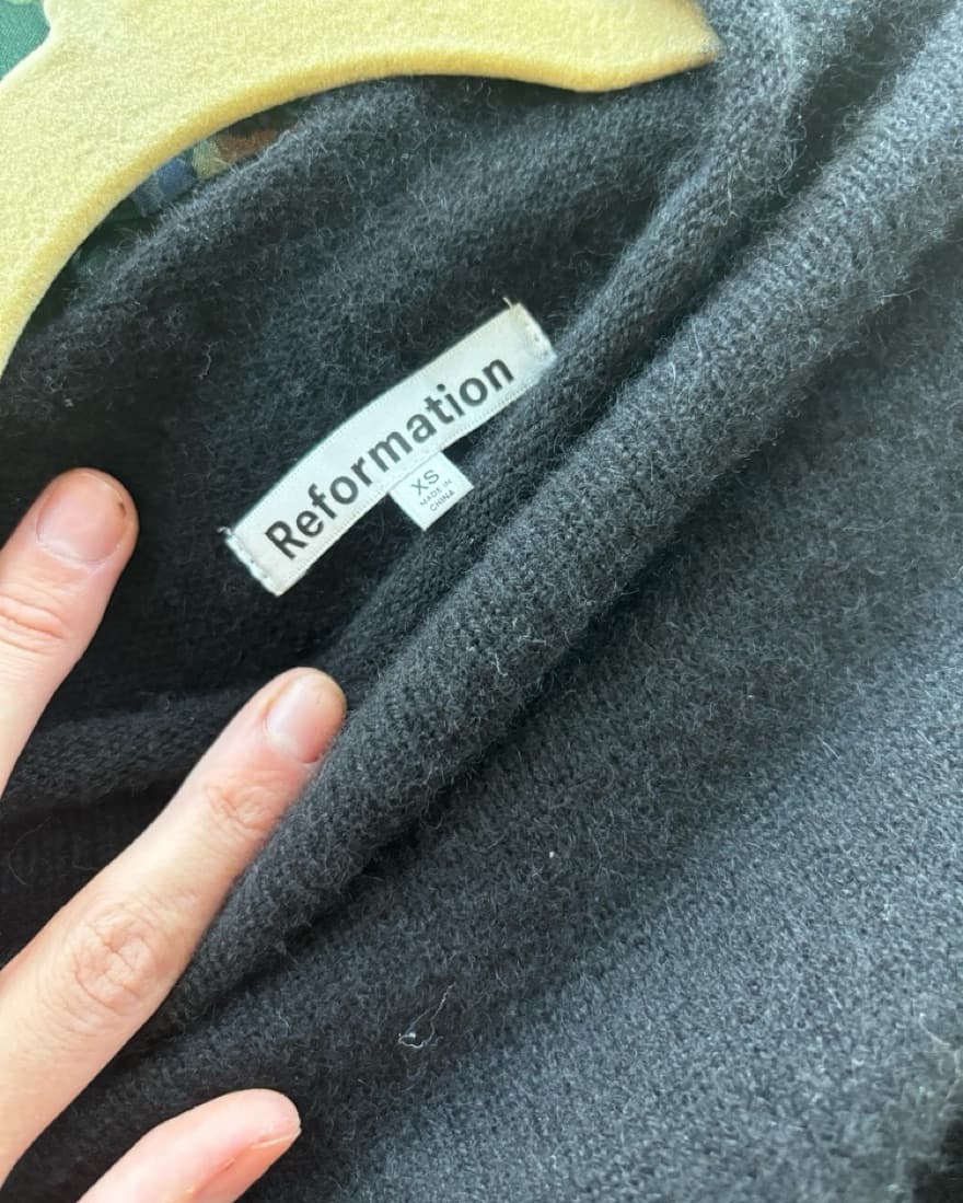 Black Cashmere& Wool Reformation Dress - Image 4