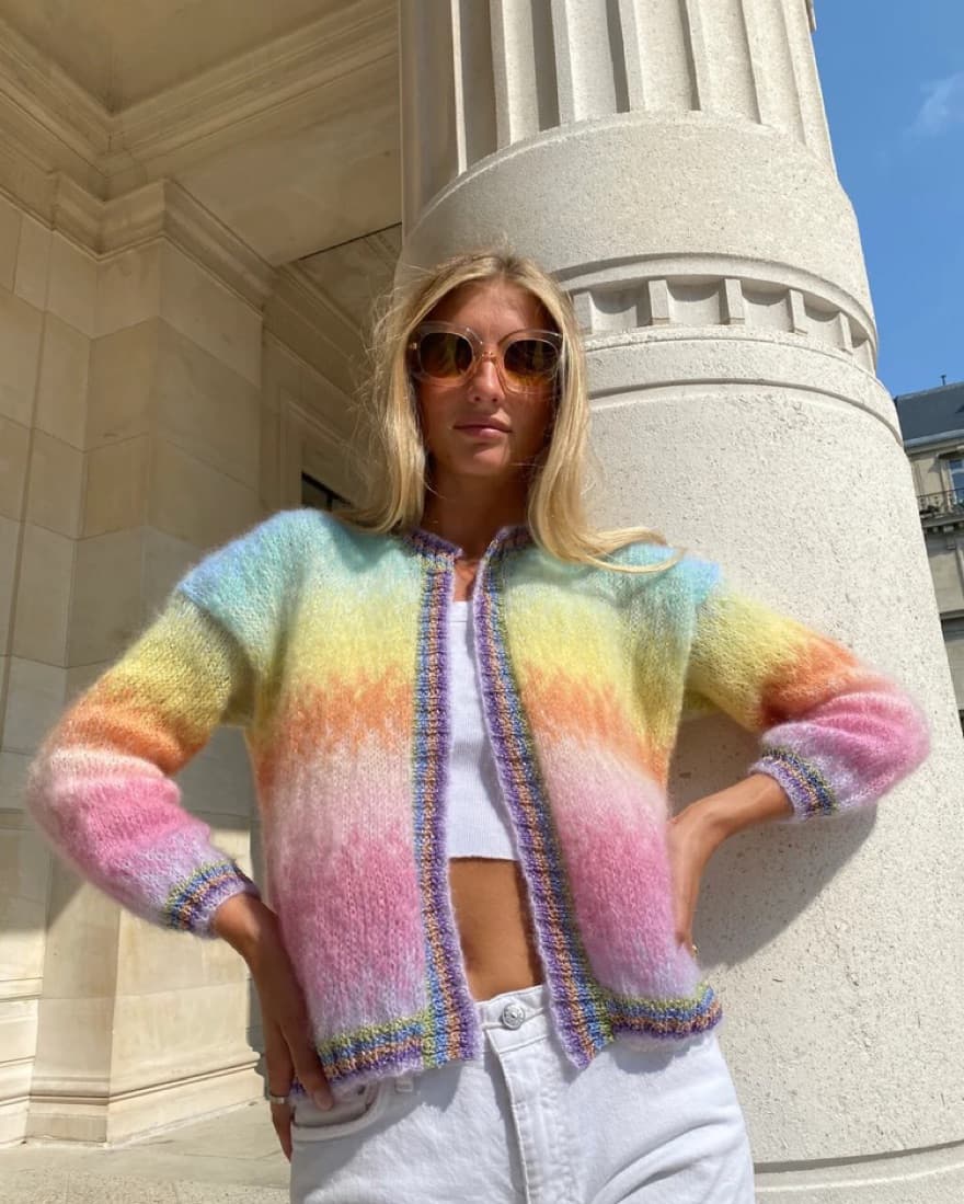 Rose Carmine Mohair Cardigan - Image 1