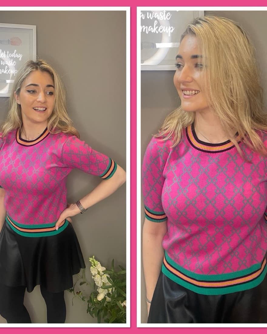 Vibrant Chic Knit “G” Print Sweater - Image 3