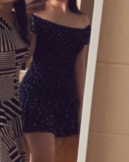 Blue Floral Off-the-Shoulder Mini Dress - Image 3