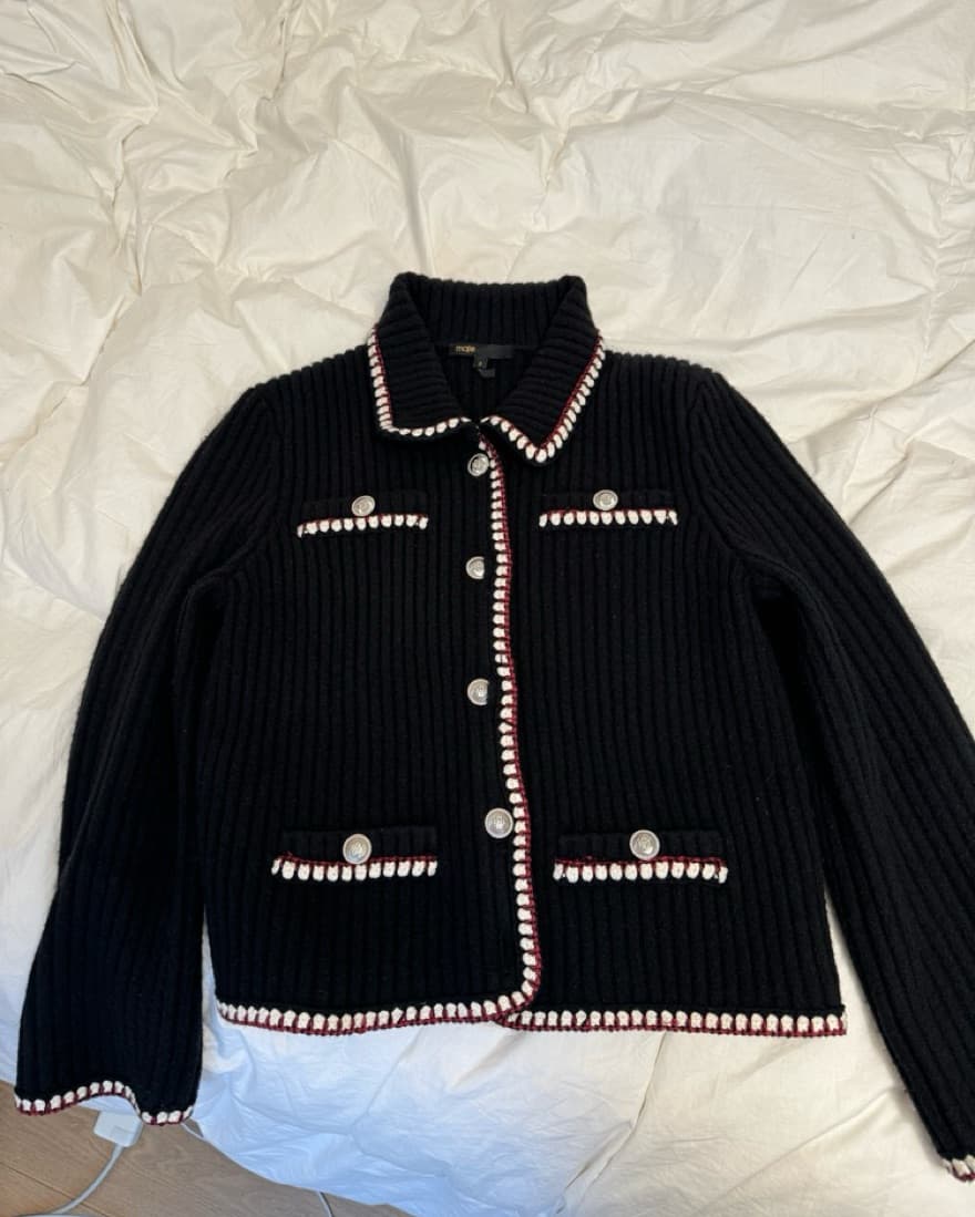 Maje Muscado Collared Cardigan Sweater - Image 2