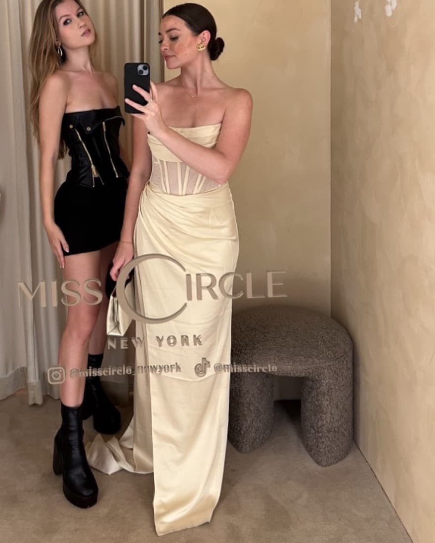 Champagne Silk Miss Circle Gown - Image 1
