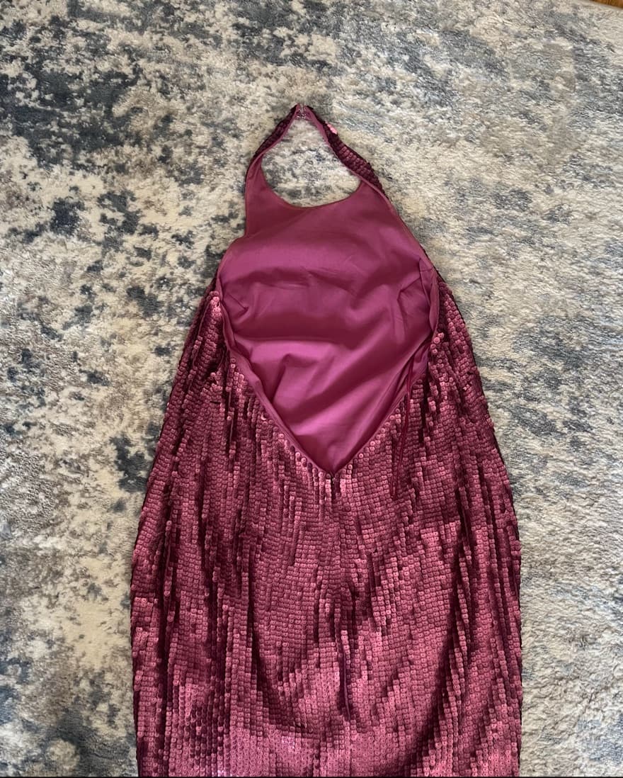 Sequin halter neck open back mini dress  - Image 5
