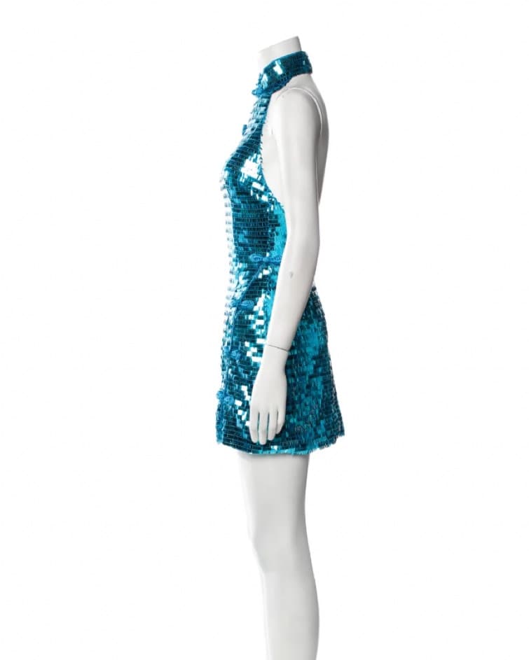 Blue Sequin Halter Dress (SAU LEE) - Image 4