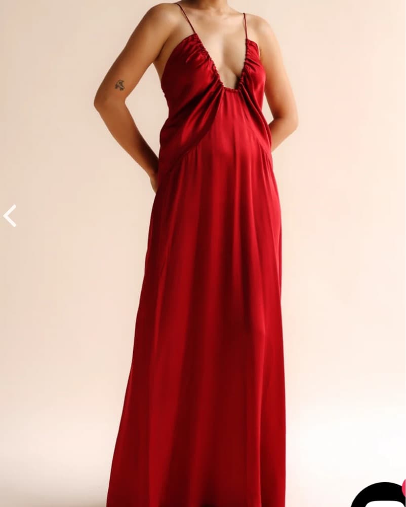 Silk Red Dress - Image 1