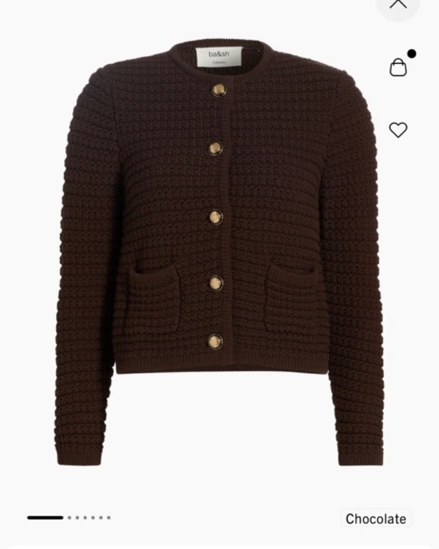 Ba&sh Gaspard Cardigan - Chocolate  - Image 1