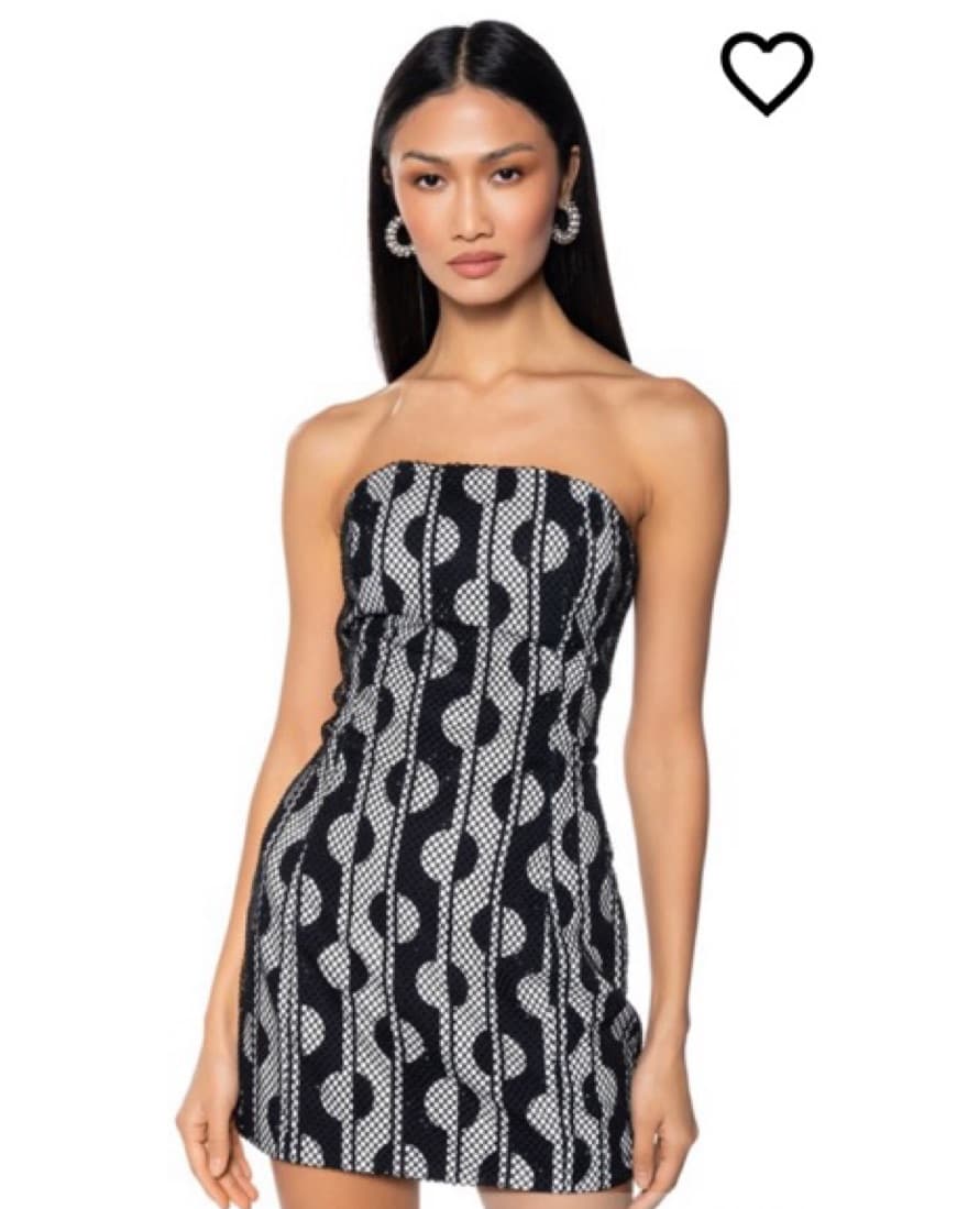 Black and White Retro Mini Dress - Image 1