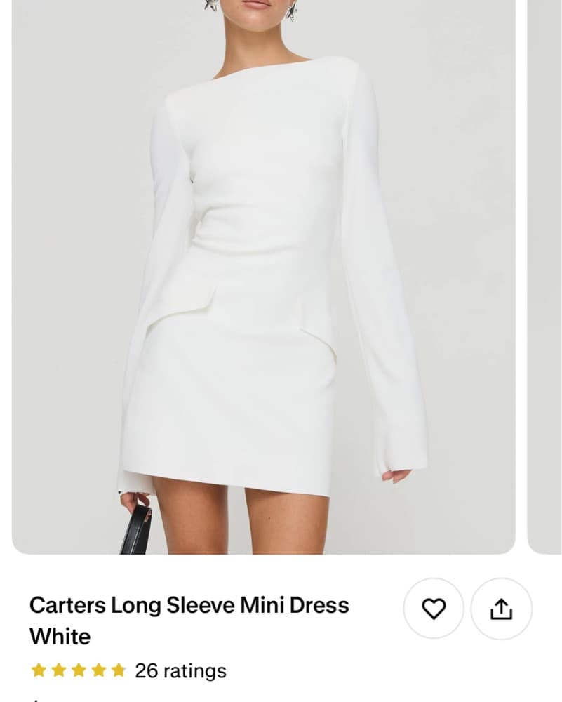 Chic White Long Sleeve Mini Dress - Image 2