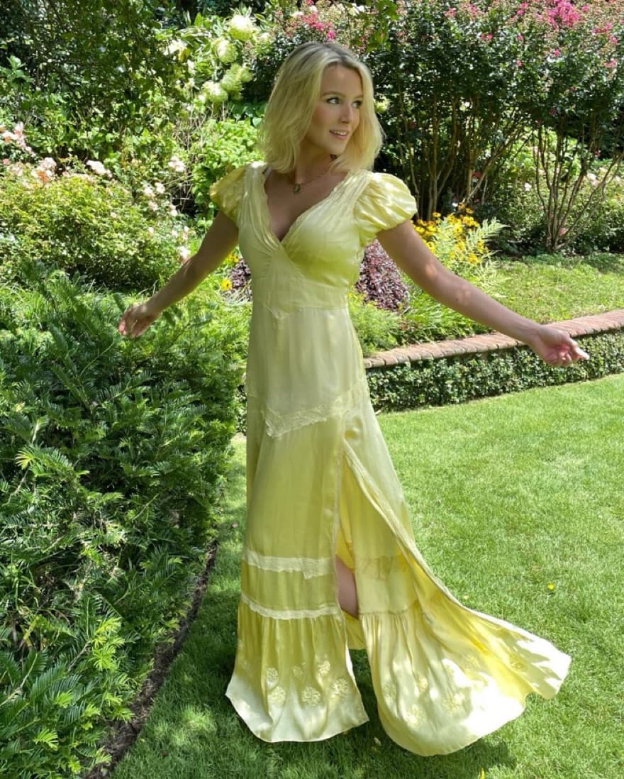 LoveShackFancy Yellow Silk Maxi Dress - Image 1