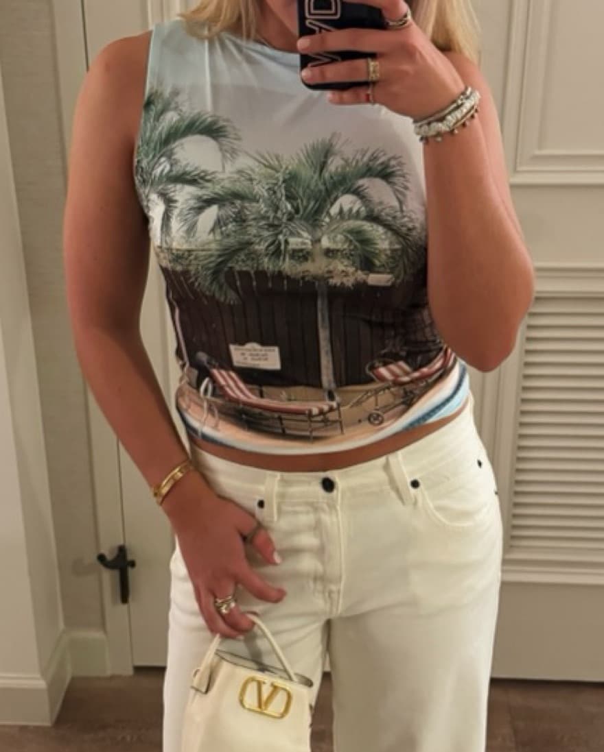 Topshop Poolside Graphic Tank - Image 1