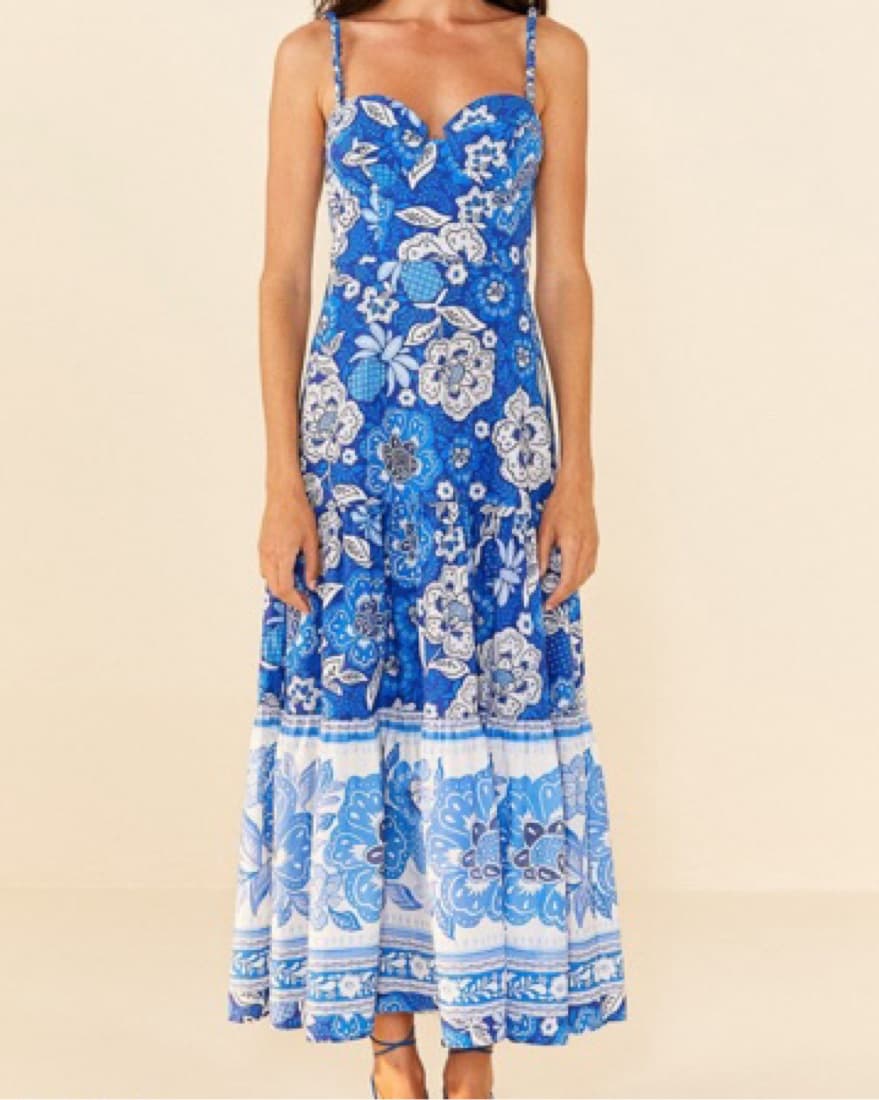 Blue Floral Maxi Dress - Image 2