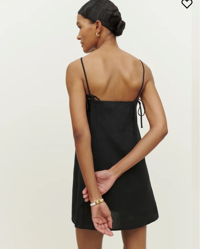 Reformation Black Aubree Linen Dress  - Image 2