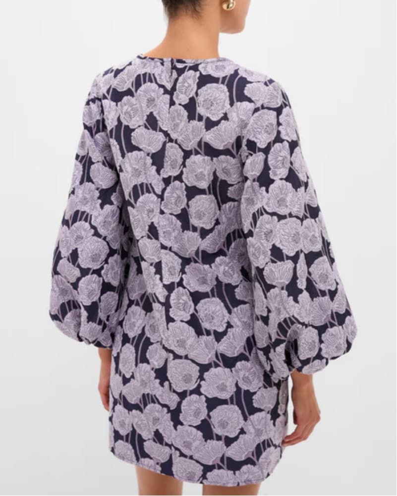 Lilac & Navy Floral Jacquard Janie Mini  - Image 4