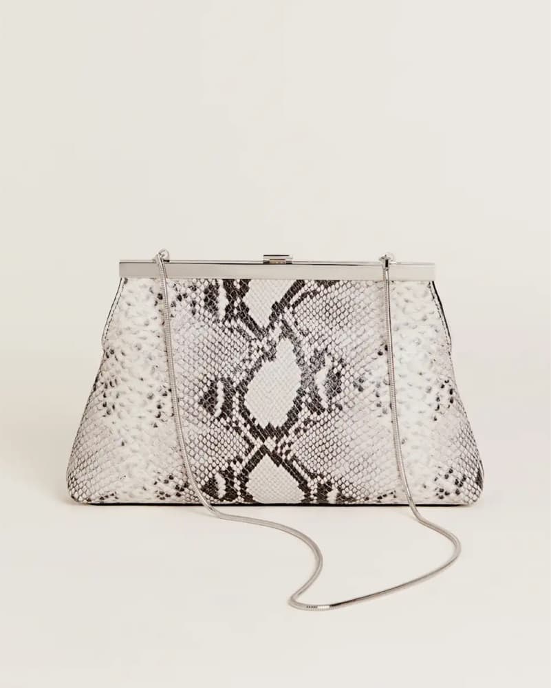 Reformation Snakeskin Clutch Bag - Image 4