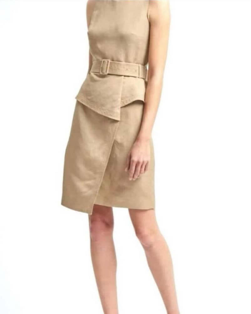 BANANA REPUBLIC khaki linen blend dress  - Image 1