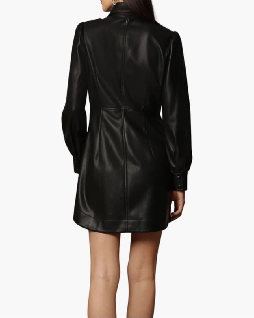 Avec Les Filles Black Faux Leather Dress - Image 2
