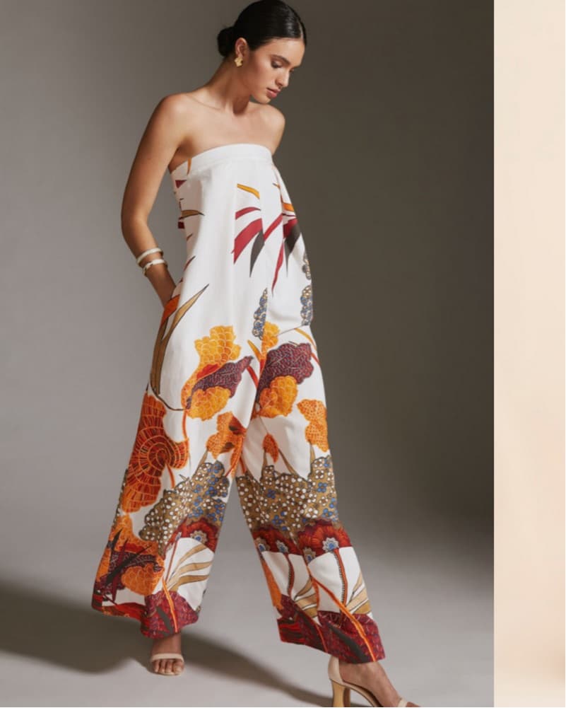 Strapless Wide Leg Jumpsuit - Image 1
