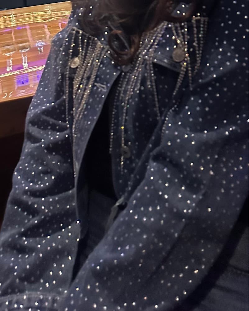 Disco Cowgirl Silver Fringe Denim Jacket - Image 2