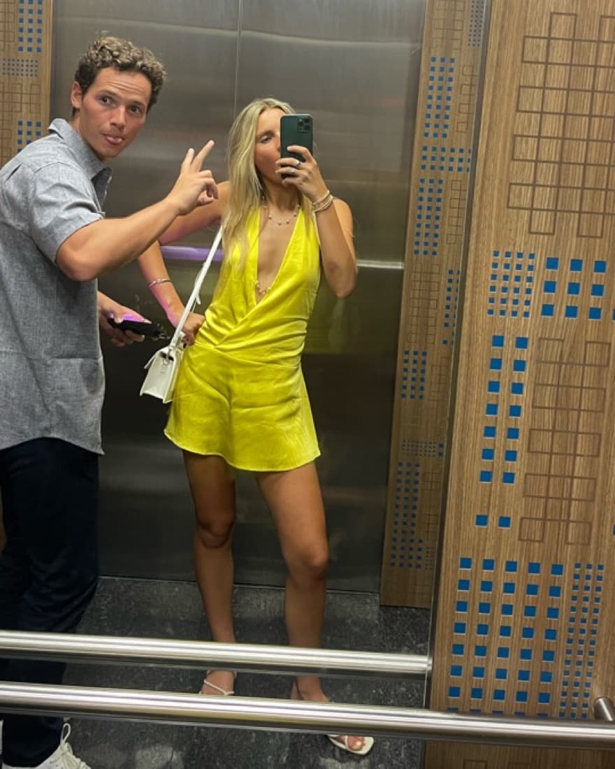 Sybil Mini Dress in Canary - Image 3