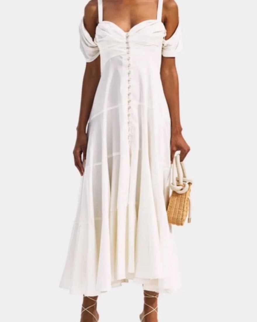 Cult Gaia White Cream Midi Dress 0 - Image 2