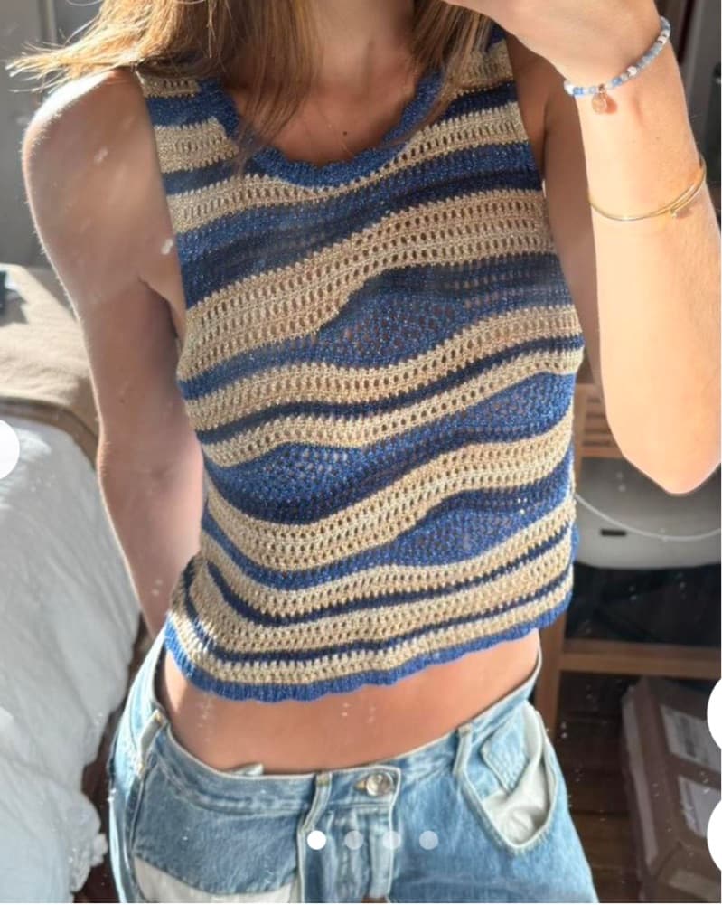 Sandro metallic Croche Crop Top - Image 1