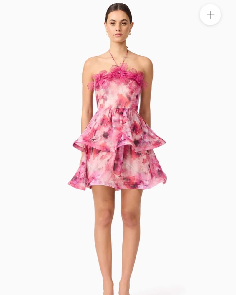 Evalina Floral Mini Dress in Pink - Image 1