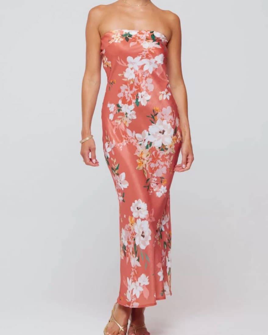 Resa Anna Slip Terracotta Pink Floral - Image 1