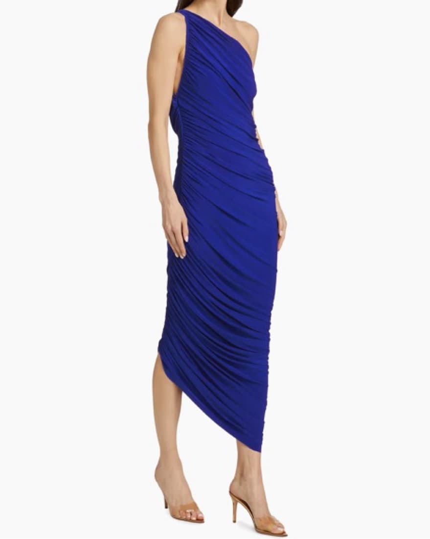 Norma Kamali One shoulder Blue Dress NWT - Image 2
