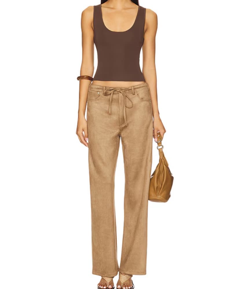 Revolve Suede Pants With Drawstrinf - Image 1