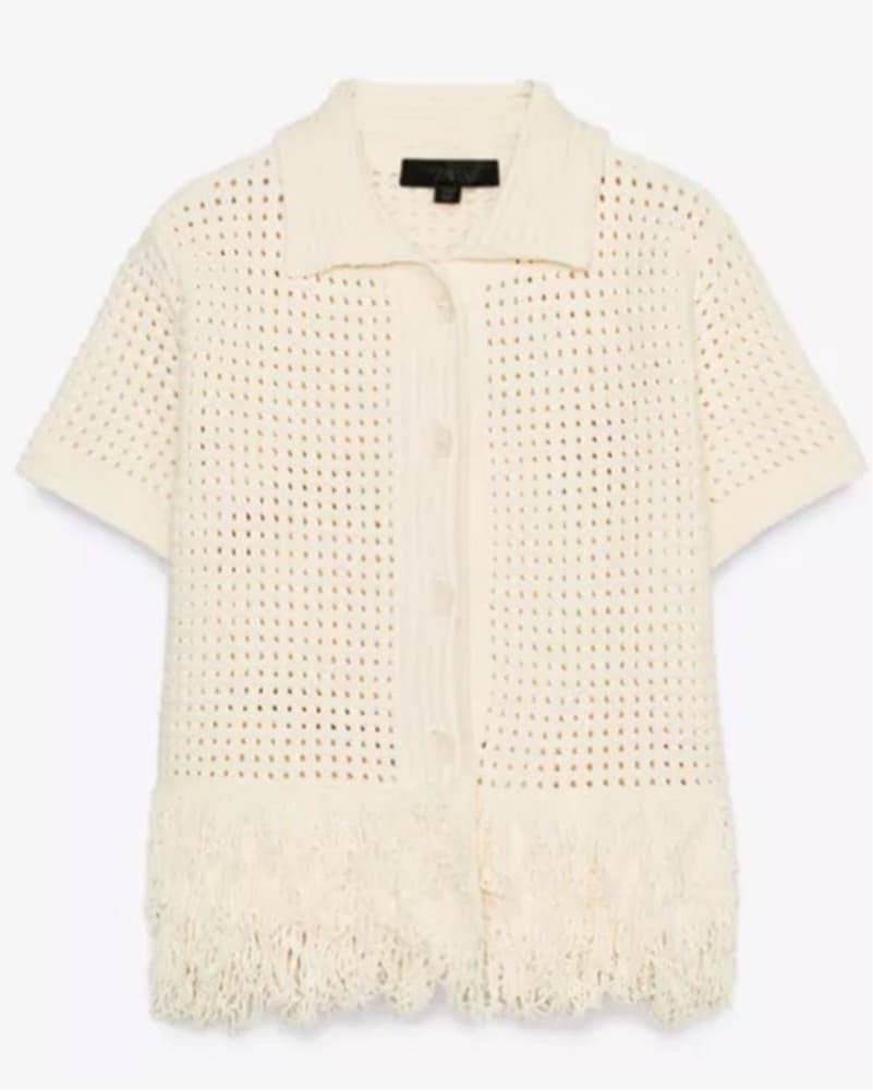 Zara Knit Cream Fringe Set  - Image 4