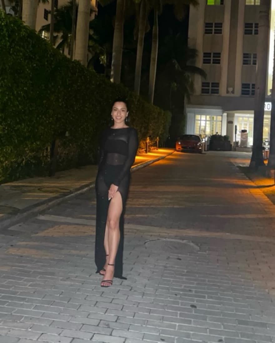 Maxi Sequence Sheer Dress With Slit - Image 2