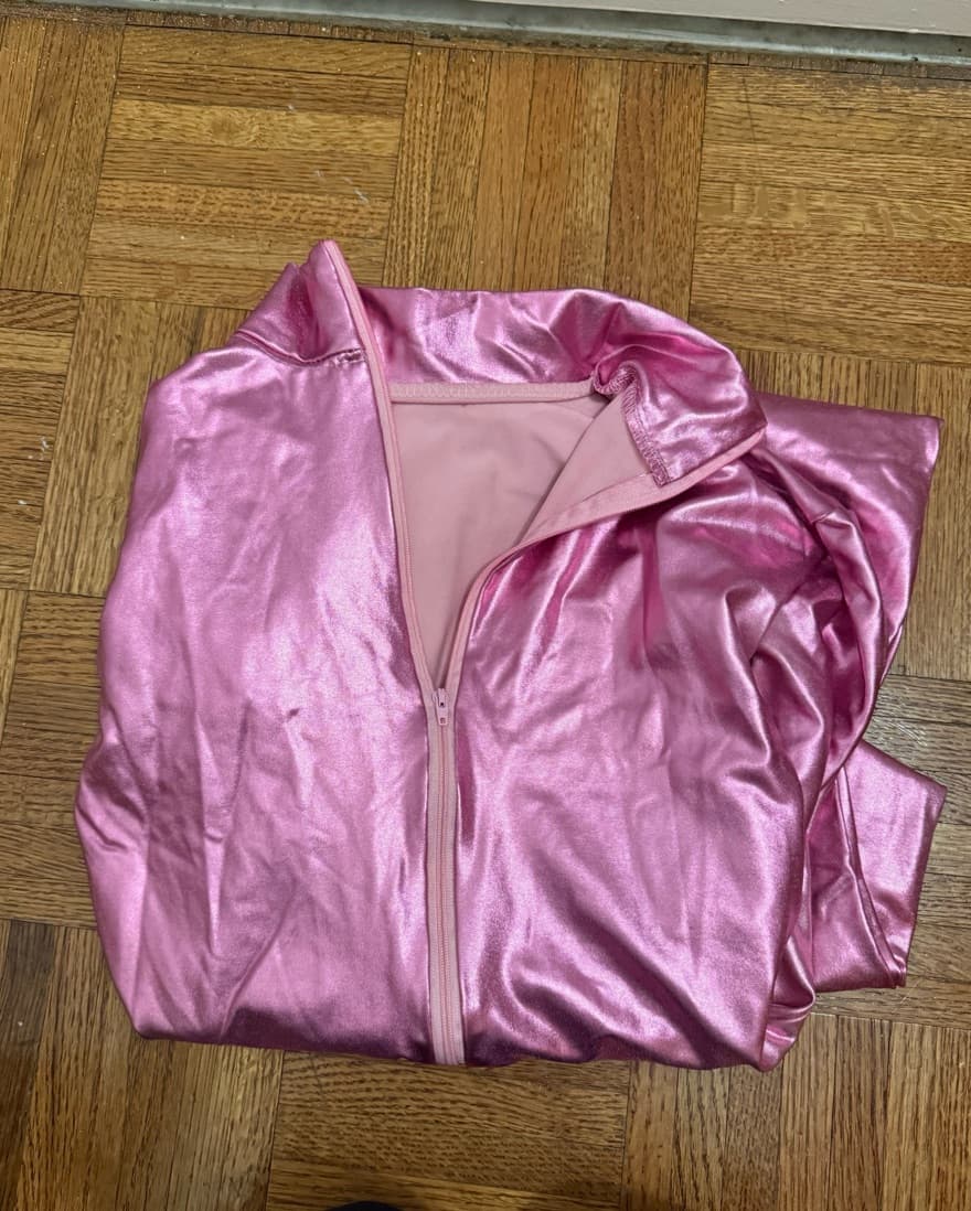 Hot Pink Metallic Catsuit - Image 2