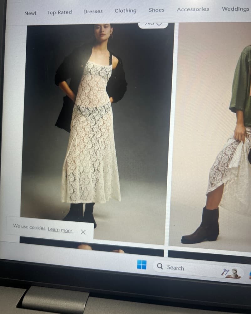 Anthropologie White Lace Maxi Dress - Image 3
