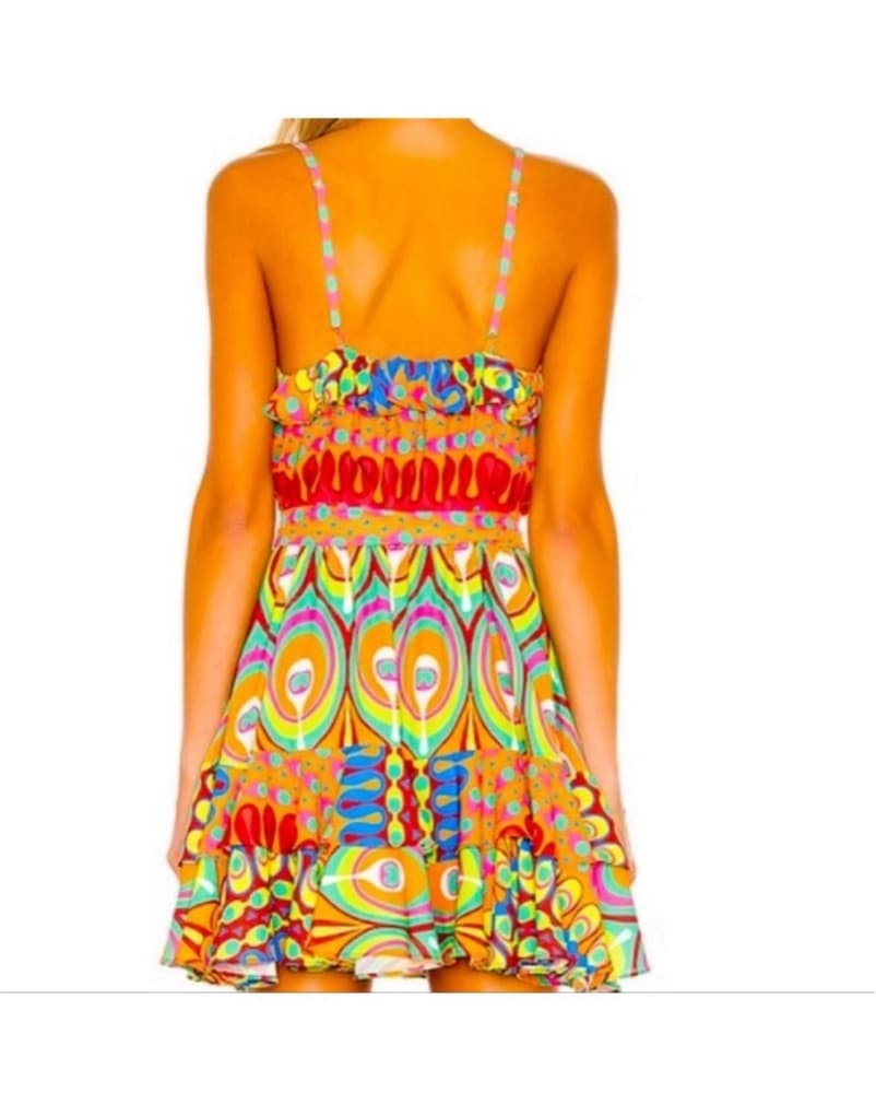 Vibrant Printed Ruffle Dress Harmonie - Image 2