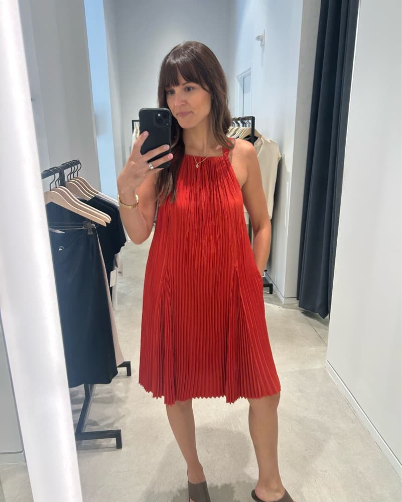 Pintuck Pleated A-line Dress - Image 1