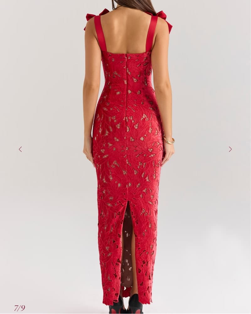 House of CB Tiff Velvet Lace Dress  - Image 4