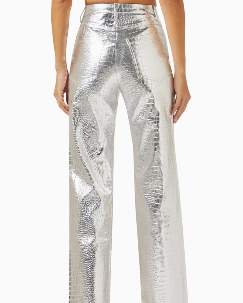 Metallic Silver Statement Pants - Image 2