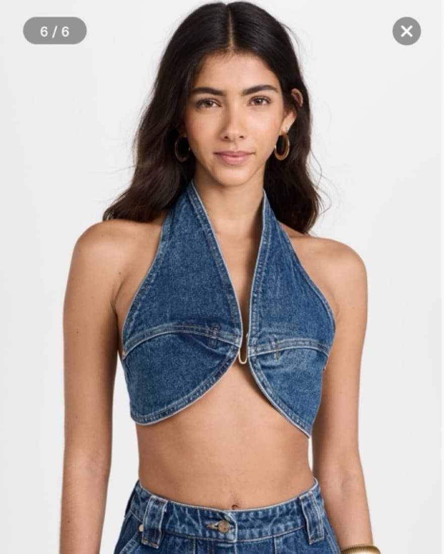 Cult Gaia Diem Denim Halter Top  - Image 1
