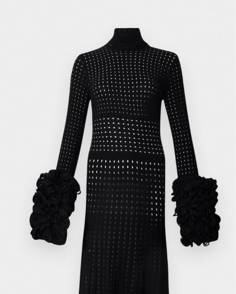 Awake Mode Pom Pom Turtleneck Maxi Dress - Image 3