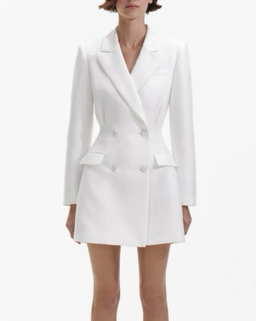 Self-Portrait Taffeta Tailored Mini Dres - Image 1