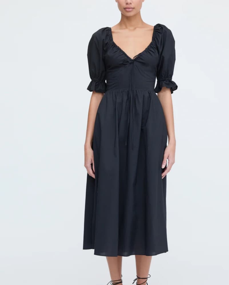 The Ophelia Dress - Black Cotton Voile - Image 1